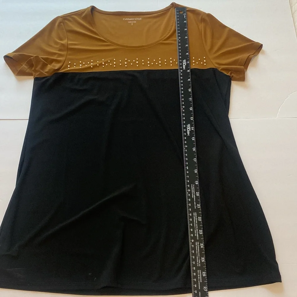 Coldwater Creek Color Block‎ Studded Top Small